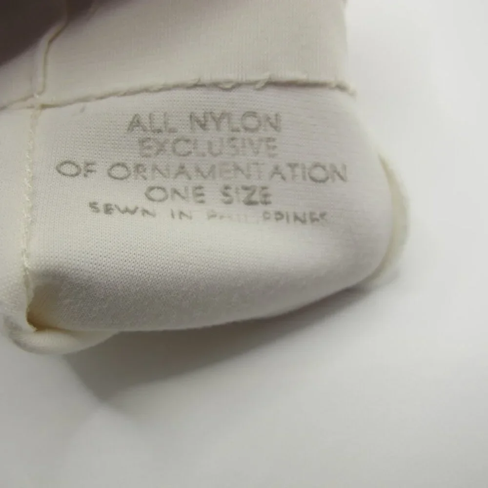 Van Raalte white ladies nylon gloves with flower detail at wrist